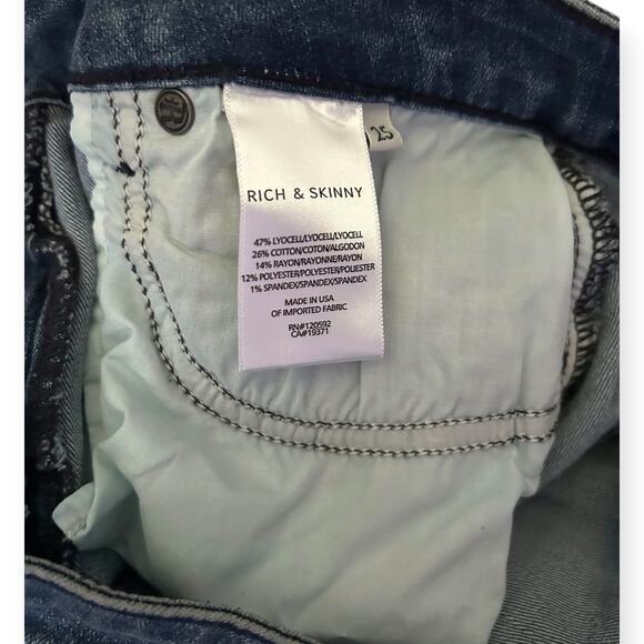 Rich & Skinny Below-Knee Denim Pencil Slit Skirt w/ 5-Pockets | Sz 27 | Retro - Picture 4 of 5